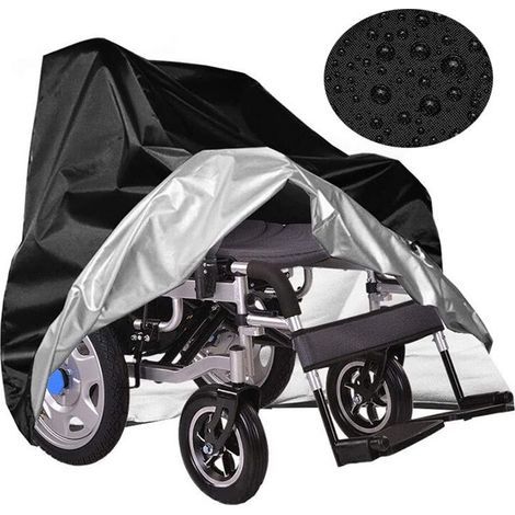 LAN blackL (100x75x100) Schutzhülle für Elektrorollstühle aus 210D Oxford-Gewebe, für den Hausgebrauch, zum Schieben und Ziehen geeignet, wasser- und staubdicht, für ältere und behinderte Menschen. (1/5)