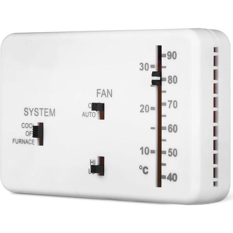 Thermostat analogique de remplacement pour camping-car et caravane, contrôleur manuel de chauffage et de refroidissement en ABS blanc avec étiquettes claires (1/5)
