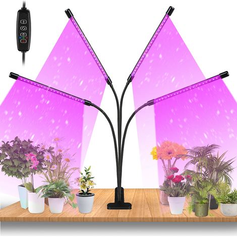 SWANEW Lampada per Piante LED Lampada da Coltivazione Spettro Completo con 80LEDs Lampade LED per Piante 4 Teste con 360 Gradi Flessibile Collo di Cigno Con Timer 4/8/12H Lampade LED Coltivazione (1/5)