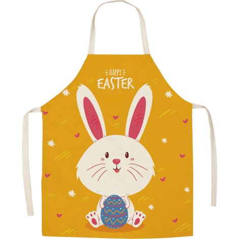 Tablier De Cuisine - Polyester Imprimé Thème Pâques - Pour Adulte - Usage Multifonctionnel En Intérieur Et En Extérieur - 65 x 75 cm - 1 Pièce (1/5)