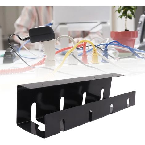 Support de gestion de câbles de table de 40 cm, chemin de câbles sous table, support de câble en acier (1/5)