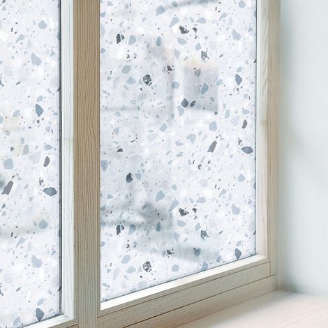 Sichtschutzfolie 200x146 cm Dekorativ Folie für Badezimmer Schlafzimmer Milchglas Selbstklebend Sichtschutz Fenster Blickdicht Modernes Mosaik