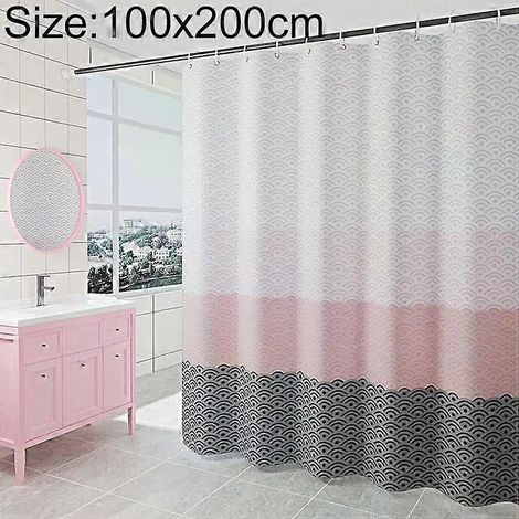 Rideau de douche géométrique - Rideau de bain imperméable 100x200cm (1/5)