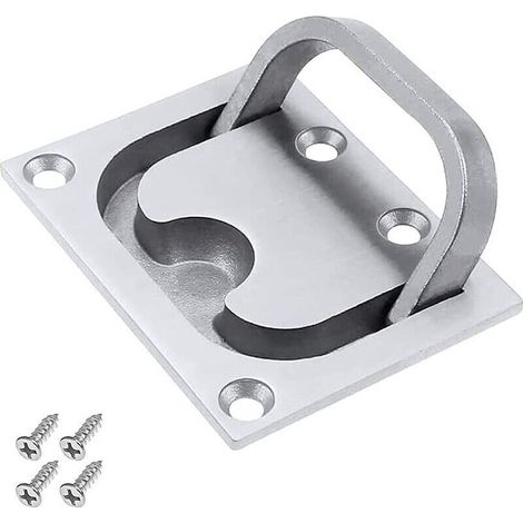 VURAHOME - Poignée de Bateau en Acier Inoxydable, Poignée de Bateau Encastrée, Poignée de Trappe de Bateau, Poignée de Levage Encastrée en Acier Inoxydable avec 4 Vis pour Yacht, Armoire (Argent) (1/5)