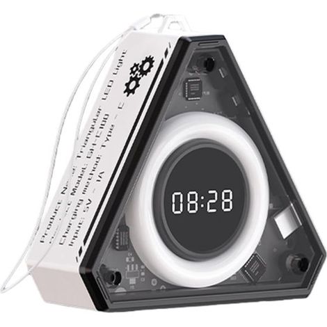 Luz nocturna, Luz nocturna recargable por USB, Lámpara de lectura LED para escritorio, 3 modos, Lámpara portátil para dormitorio, Verde con reloj (1/5)