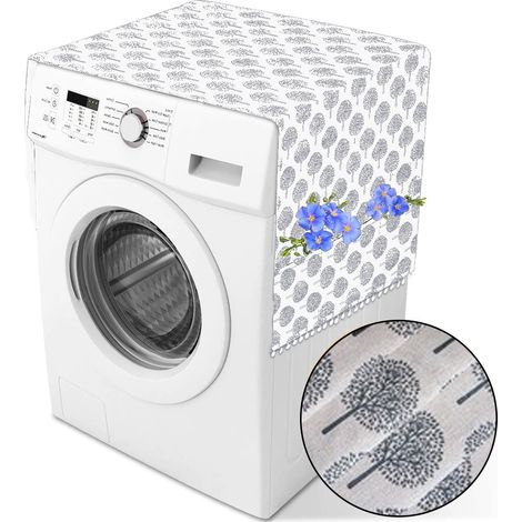 Housse De Protection Pour Machine À Laver - Avec Poches Latérales - En Coton - Anti-Dérapante - Pour Lave-Linge Et Sèche-Linge Frontaux Et Réfrigérateurs - 1 Pièce (1/5)