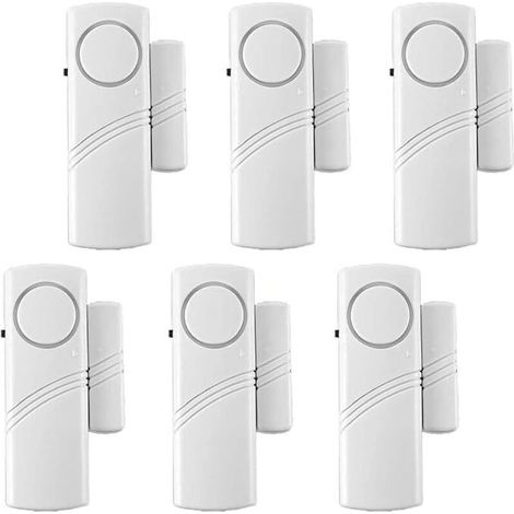 Set di 6 allarmi per porte e finestre, rilevatore di intrusione magnetico, 120 dB, per la sicurezza dei bambini, la sicurezza domestica e la protezione dell'ufficio (batterie AAA non incluse) (1/4)