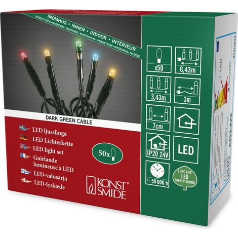 Guirlande Lumineuse à Micro LED, Plastique, 3 W, Multicolore, 643 x 1 x 1 cm (1/3)