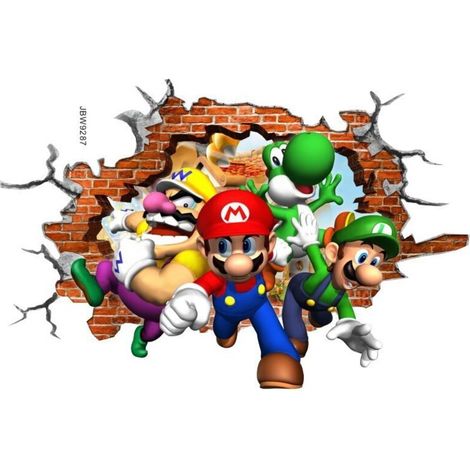 Stickers muraux 3D Mario pour chambres d'enfants, autocollants, en PVC
