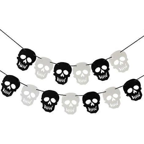 Guirlande d'Halloween, bannière, squelette, sorcière, citrouille, drapeau, décoration de fête d'Halloween pour la maison, le bar, les ornements de maison hantée, PropStyle 3