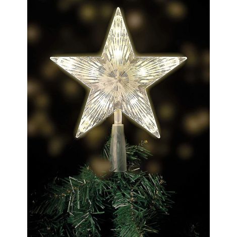 Cime de sapin de Noël avec 10 LED et prise secteur - 18 x 22 cm (1/4)