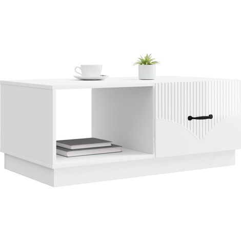 Maison Exclusive - Couchtisch Hochglanz Weiß 90 x 50 x 37 cm Holz