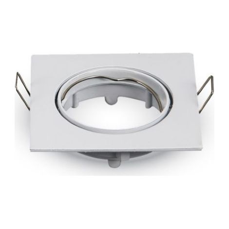 Support orientable pour spots led GU10 encastrables carre's blancs pour plaque de platre carre'e