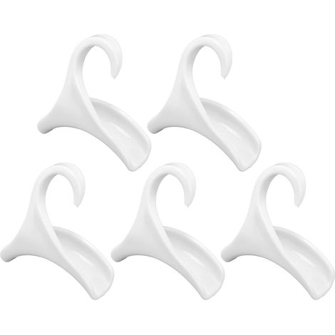 Cintre de Sac à Main, Lot de 5 Crochets de Sac à Main en PP avec Support de Sangle Large, Cintre de à incurvé pour le Rangement de la Porte de Placard, Aide à Protéger les Poignées pour (WHITE) (1/5)