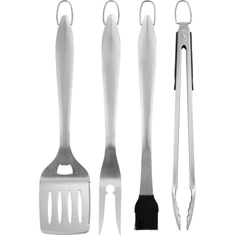 Set di 4 accessori per barbecue Top Chef Heavy Duty - Set di utensili professionali per barbecue e utensili di base per cucine all'aperto, ristoranti in giardino