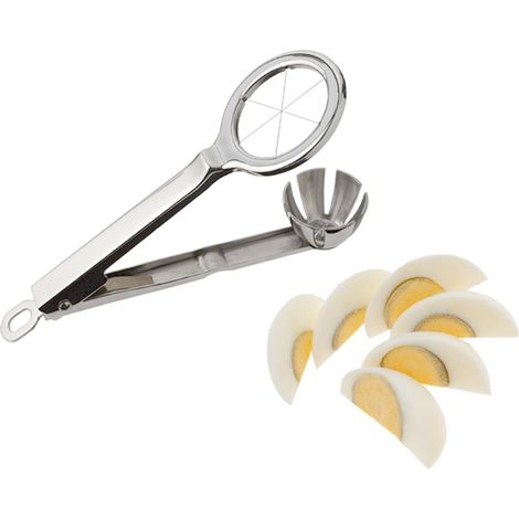 Coupe-œufs en Inox - 6 Quartiers - Coupe-œufs Efficace pour Salades, Garnitures et Décoration - Outil de Cuisine (1/4)
