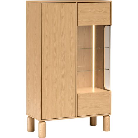 Selsey 'Sanden' Vitrine 2-türig, Eiche Bookmatch, 89 cm (1/5)