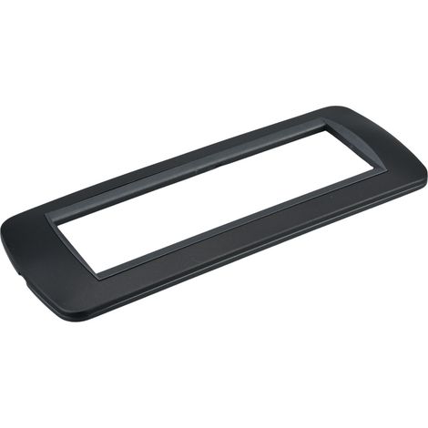 Placca Plastica Ovale MBL 7 Moduli/Posti Compatibile Bticino Living 3 Colori Disponibili (Nero)