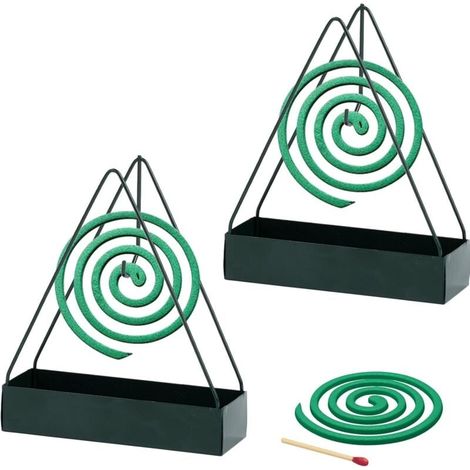 Support de Bobine Anti-Moustique support Spirale Anti Moustique Ensemble de Triangle en métal Portable pour Un Usage Domestique intérieur /2 pièces vertes (1/4)