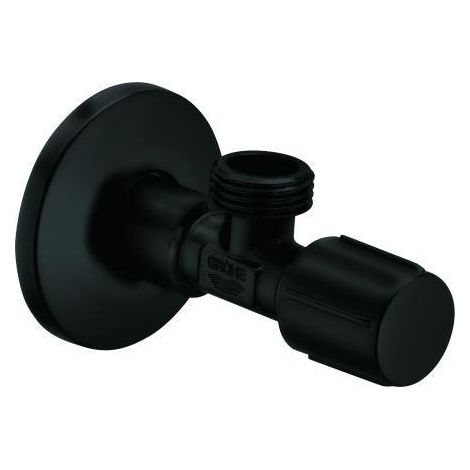Vanne d'angle 10234 1/2 pouce x 1/2 pouce, longue tige à pousser, noir mat