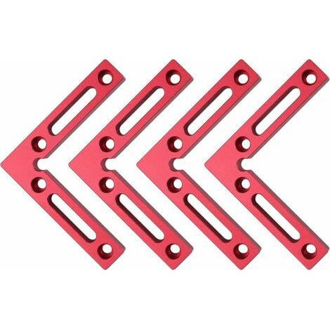 Équerres de Positionnement, Degrés en Alliage d'Aluminium 4,7&quotx 4,7&quot Pince d'angle type L 90° Pinces à Angle Droit pour Tiroirs Armoires Cadre Photo - (1/5)