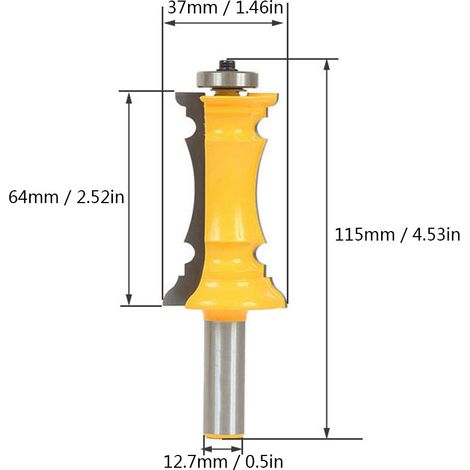 Petit couteau à poignée demi-longueur de haute qualité pour panneau avant de tiroir, couteau pour porte d'armoire, couteau pour porte de cuisine, fraise à bois (1/5)