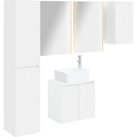 Badezimmerschrank-Set 5 stk. Weiß Holzwerkstoff vidaXL (1/5)