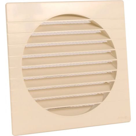 Nicoll – Grille aération VMC façade sable carré 149x149 – Intérieur diamètre 116 – Pour ventilation extérieure – Matériaux résistants