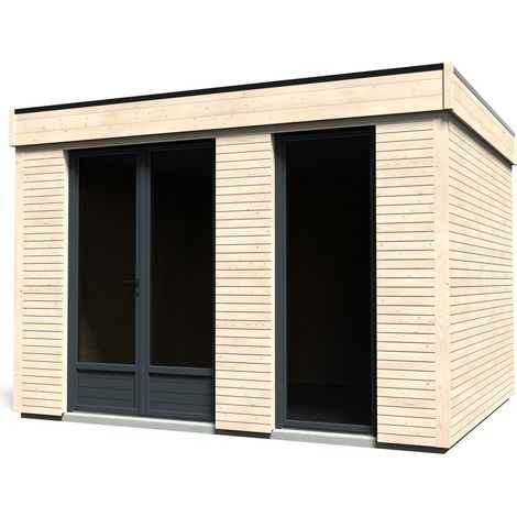 Casetta in Legno Abitabile 3.6x3 mt Parete Isolanti Porta Finestra da Giardino (1/4)