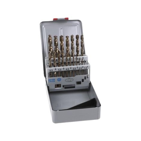 Maletín surtido de brocas acero rápido cobalto y titanio 1 - 10mm (19 unidades) Estuche Brocas Cobalto