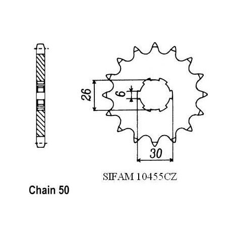Pignon de sortie de boite Esjot pour Moto Yamaha 650 Xs Se 1979 à