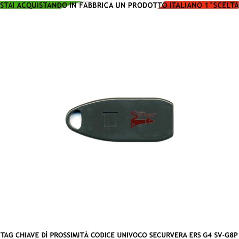 Chiave Elettronica di Prossimità Ricambio o Aggiunta delle Centrali Carlye G8P Securvera ERS Transponder TAG Codice di Sicurezza Random Accessi Sicuri Trasponder RFID con foro Portachiavi Fait Protex (1/2)