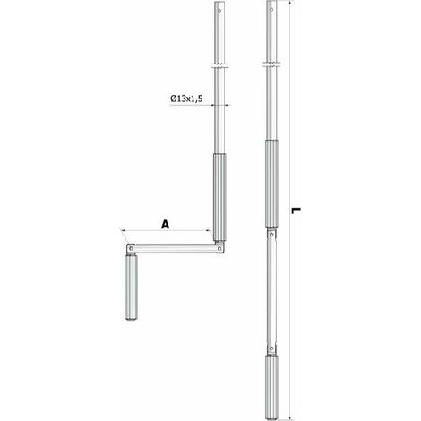 Manivelle Complète Volet Roulant - Blanc - 1600mm - Aluminium