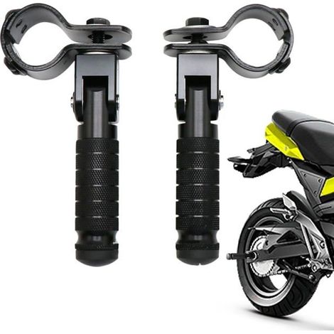 BelleRise - Repose-pieds arrière pliables pour motos, karts et motos - Repose-pieds arrière en métal - Repose-pieds passager pliables (1/5)