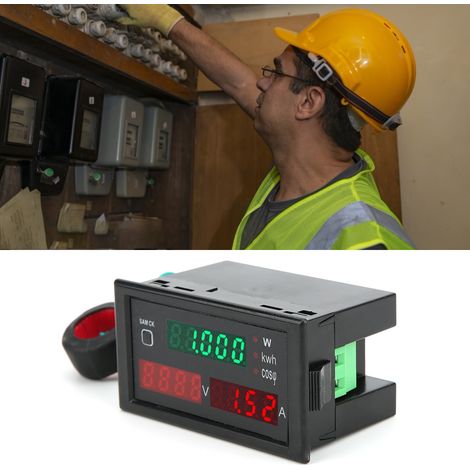 Voltmètre numérique multifonction à affichage LED pour la mesure du courant et de l'énergie (220 V CA). (1/5)