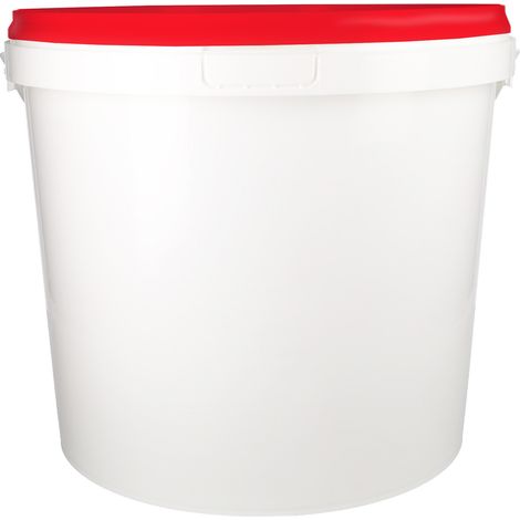 Eimer mit Deckel 10 L rot/weiß, (PP) lebensmittelecht luftdicht (1/4)