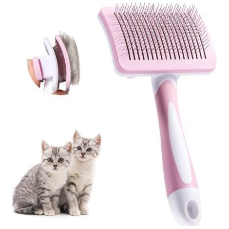 Self-Cleaning Pet Brush, for Dogs Cats Effectively Remove Tomentosis Undercoat Tangles, Pink (1/5)