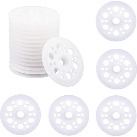 BEBUSINGOTO 100 piezas, arandelas planas de plástico de 46 mm, arandelas de polipropileno y arandelas de espuma para fijar y sujetar paneles aislantes de espuma. (1/5)