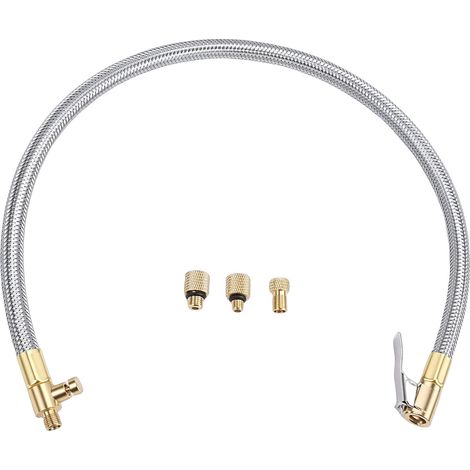Adaptateur de tuyau d'extension de gonfleur de pneu de 54cm avec mandrin d'air de verrouillage, connexion rapide pour compresseur Portable