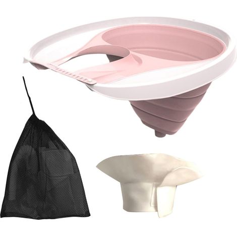 Baignoire pliable pour le lavage des cheveux - Bassin à shampoing portable avec tuyau de vidange, outil de voyage, baignoire de nettoyage mobile, sac de rangement inclus, appui-tête doux  Idéale pour  (1/4)