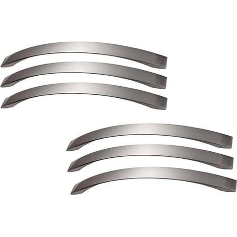 6er-Pack Küchenschrankgriffe – Gebürstete Aluminiumlegierung – Geeignet für Schränke, Schubladen, Schränke (Lochabstand 160 mm)