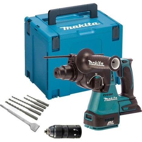 Makita DHR243ZJ 18V LXT 3 Mode SDS Rotary Hammer Drill + SDS Bits Chisel + Chuck (1/5)