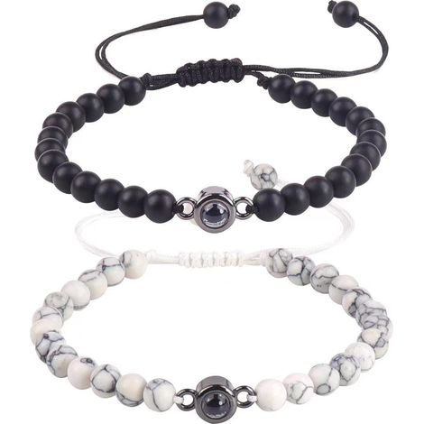 Bracelet de couple, cadeau pour petit ami ou petite amie, anniversaire, Noël, Saint-Valentin, pour lui ou pour un couple d'hommes