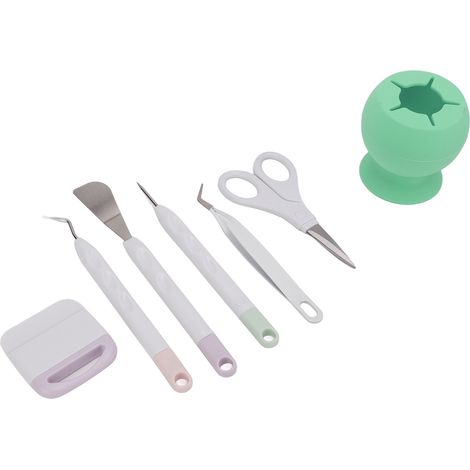 Outils de loisirs créatifs faciles à utiliser avec boîte de rangement en silicone pour la découpe de papier, la gravure et le scrapbooking (vert) (1/5)
