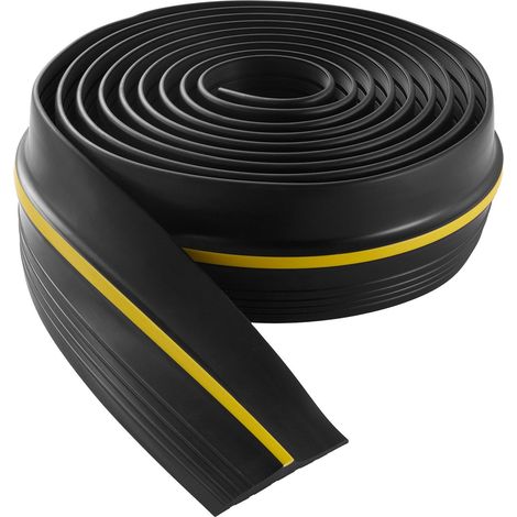 Bande d'étanchéité de seuil de porte de garage, 5 m, universelle, adhésive, PVC épais, remplacement facile, noir. (1/5)