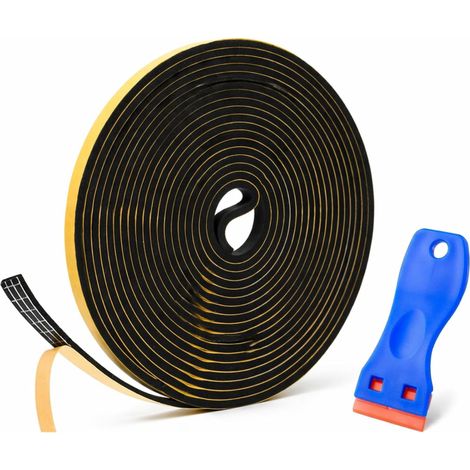 6×3 mm x5 M Joint Mousse Adhésif, Bande Autocollante Élastique pour Plaque de Cuisson Induction, Joint Plaque de Cuisson Étanche pour Vitrocéramique et Induction, Autocollant avec Grattoir (1/5)
