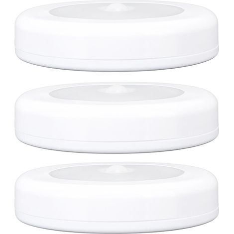 Lot de 3 veilleuses LED à capteur mouvement autocollantes éclairage placard escalier applique murale pour couloir salle de bain chambre (1/5)