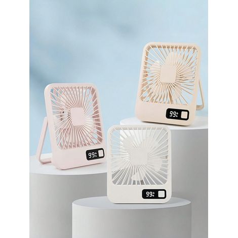 Petit ventilateur ultra-silencieux à flux d'air puissant, ventilateur de bureau réglable à 5 vitesses et 180° avec crochet de suspension, fonctionnement USB discret, kaki (1/5)