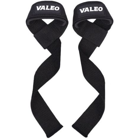 Correas de levantamiento profesionales de 56 cm de largo para entrenamiento con pesas, levantamiento de barra y fitness – aptas para mujeres y hombres (negras)