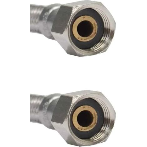 Flexible de Raccordement Eau Potable 1/2" Inox 50cm, Certifié DVGW (1/2)
